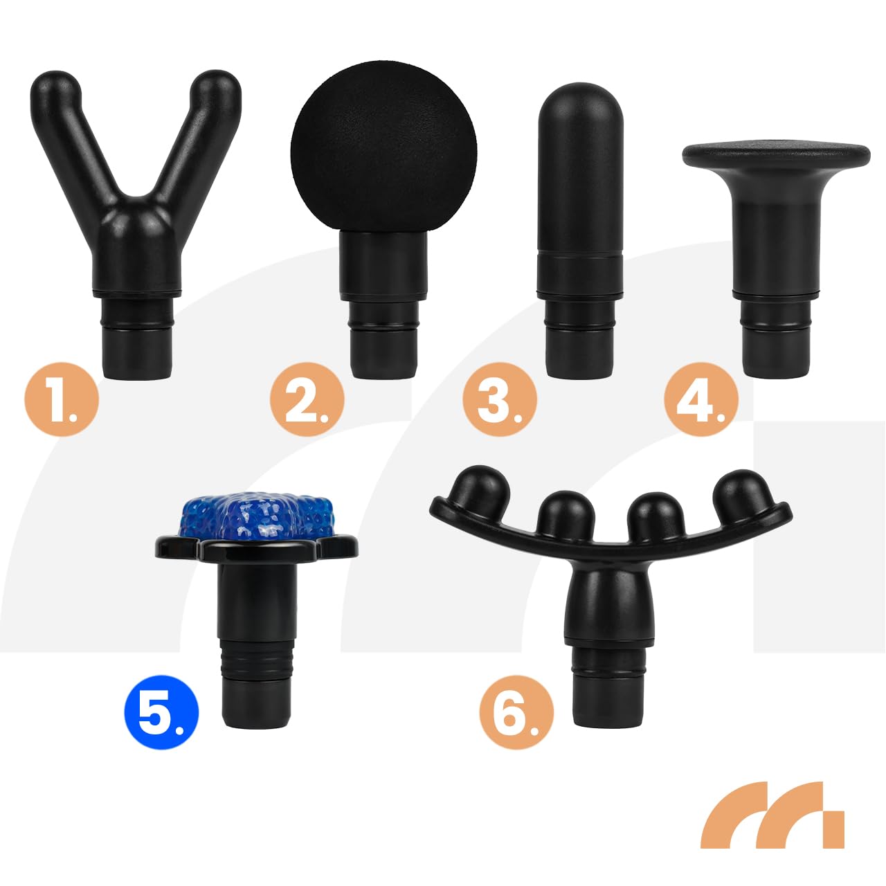 MalTec Pistolet do masażu, masażer do ciała, pleców, karku, ramion, 6 nakładek, 4 prędkości