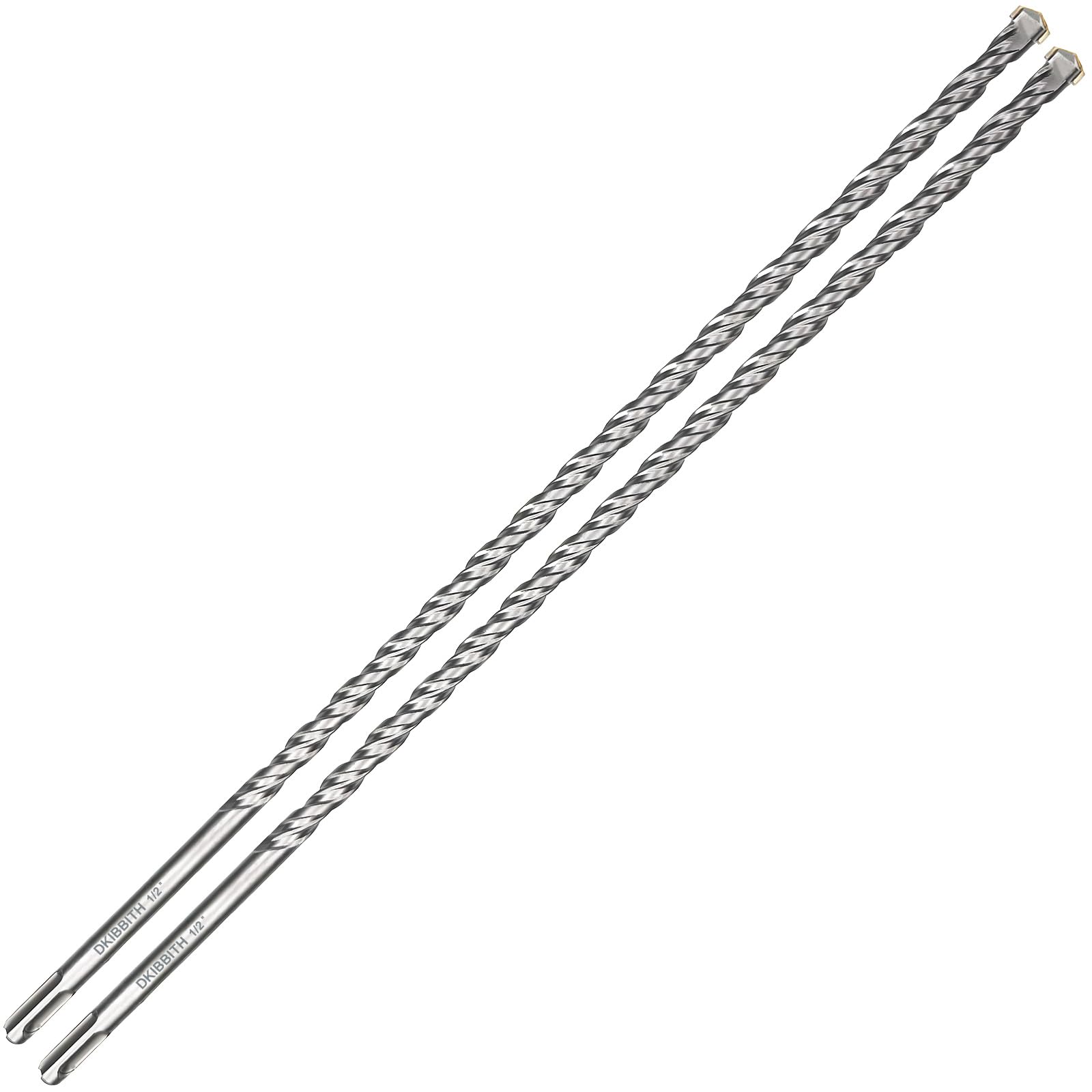 2-Pack SDS Plus Masonry Drill Bits 1/2 Inch x 18 Inch Long Rotary Hammer Drill Bits Carbide Tipped for Concrete Brick Cement Stone Block.