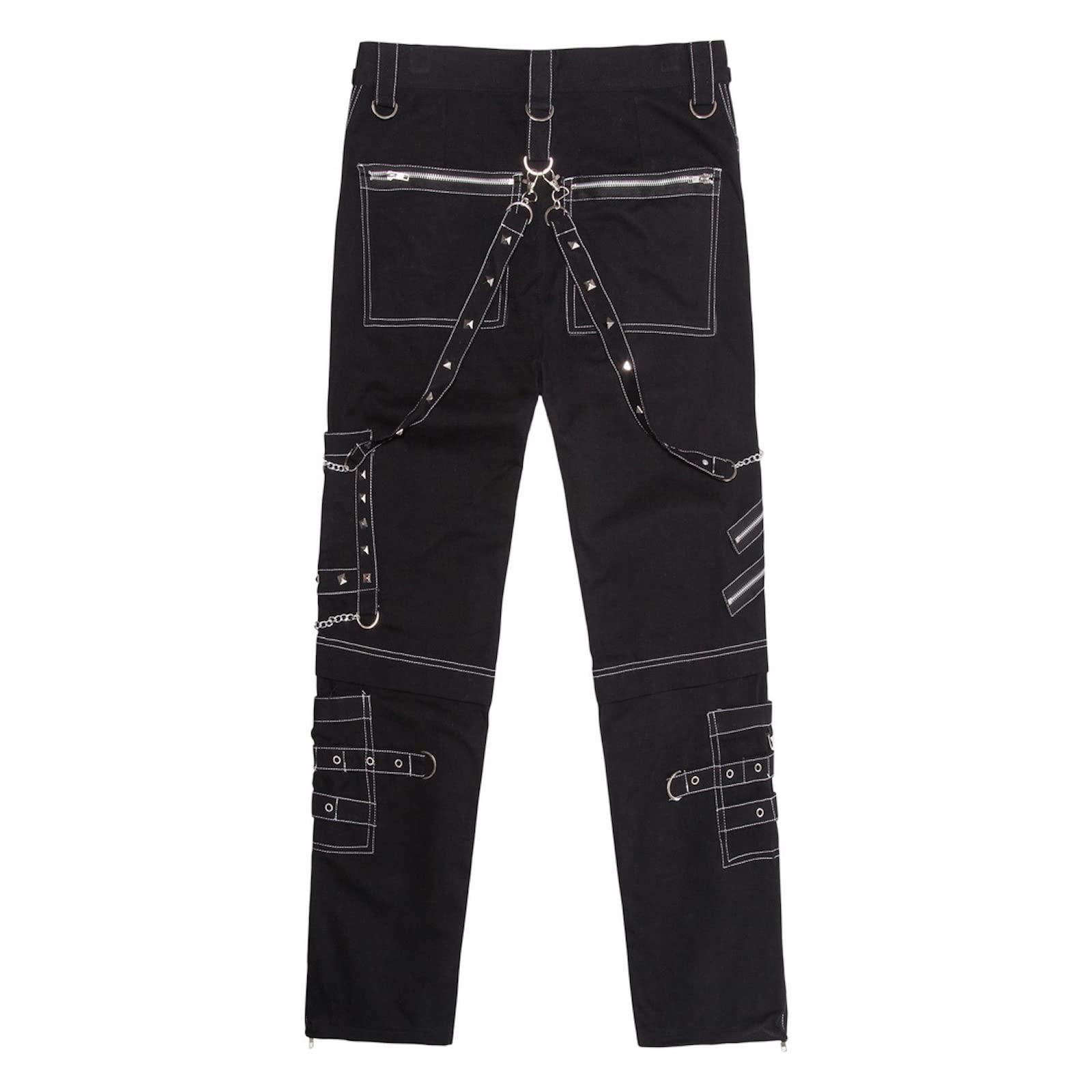 Elonglin Herren Techwear Hose Baumwolle Vintage Hip Hop Jogger Cargo Pants Baggy Streetwear Punk Hose mit Ketten Multi Taschen