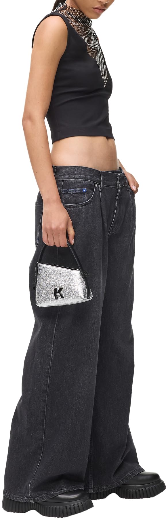 Karl Lagerfeld Jeans, Damska, Geo Mini Bag Leather Shiny,