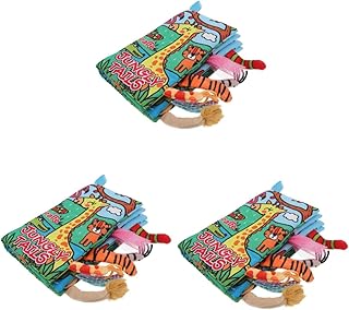 TOYANDONA 3 Peças Livro De Pano De Cauda Montessori Ensino Adereço Livro De Treinamento De Cognição Livro De Desenvolvimento Sensorial Livro De Mão De Bebê Livro De Cognição Animal Livro