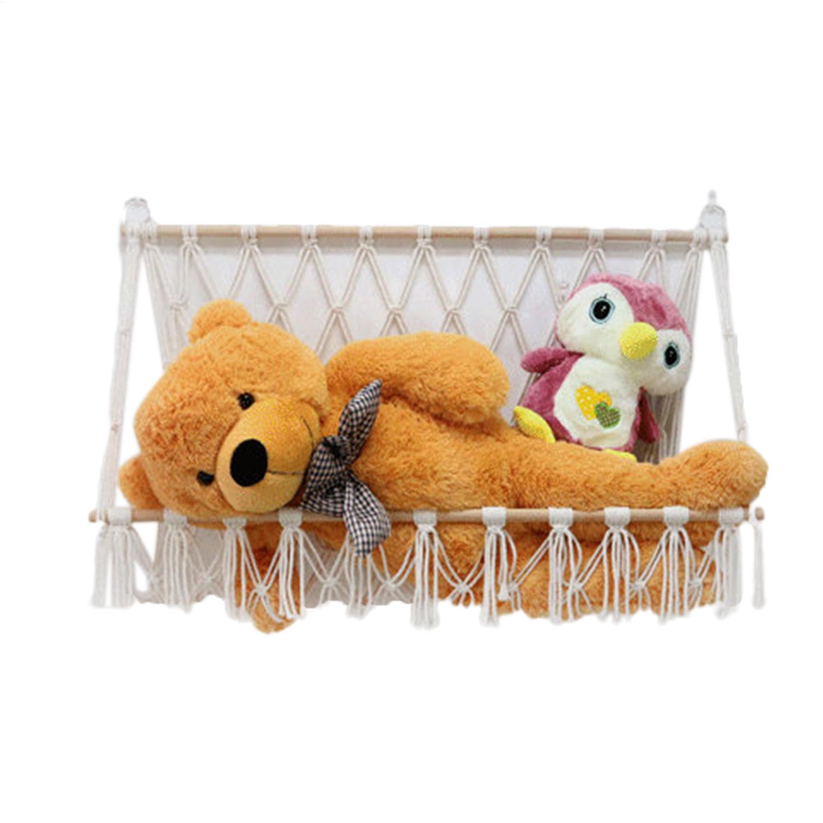 Hamaca de peluche para animales – Red de almacenamiento de pared para | juguetes, organizador de juguetes de gran capacidad | Hamaca de felpa duradera y fácil de instalar, juguetes y accesorios de