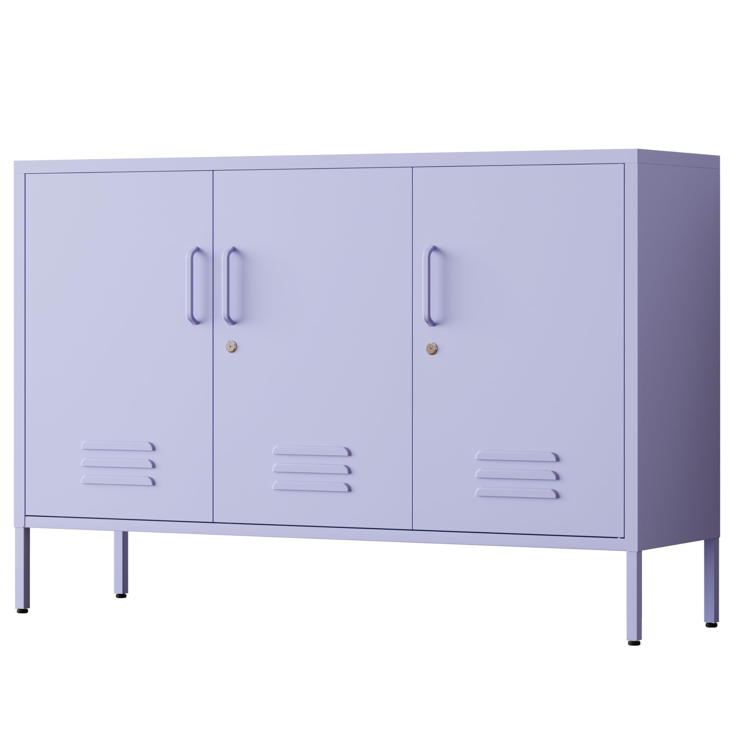32" Wide Storage Cabinet 3 Door Multi-Function Locker Metal Heavy Duty Tool Cabinet 2 Shelves Lockable Storage Cabinet Removable Shelves Easy To