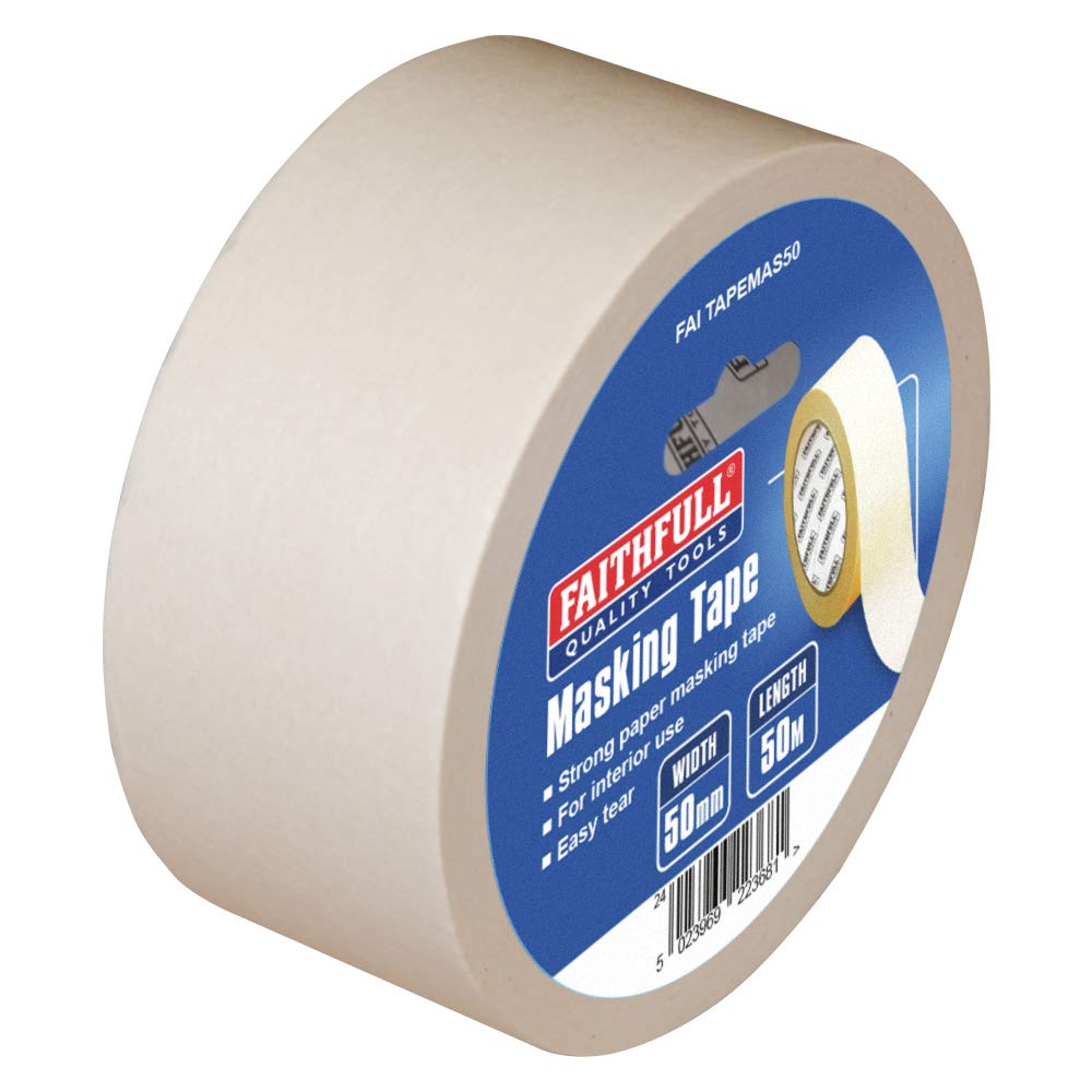Faithfull 00525050Tb Masking Tape 50mm X 50M Faitapemas50 from B&Q
