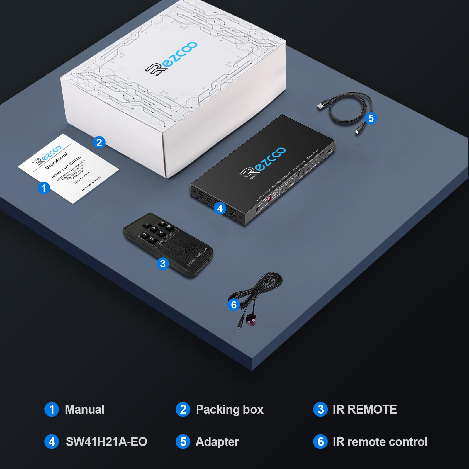 HDMI 2.1 eARC Switch 4K 120Hz 4x1 Estrattore Audio VRR ALLM HDCP2.3 ARC HDR10 Ottico SPDIF Ottico e Uscita Audio da 3.5mm, Commutatore HDMI 4 IN 1 OUT Telecomando IR Dolby Digital EDID per PS5 XBOX NV