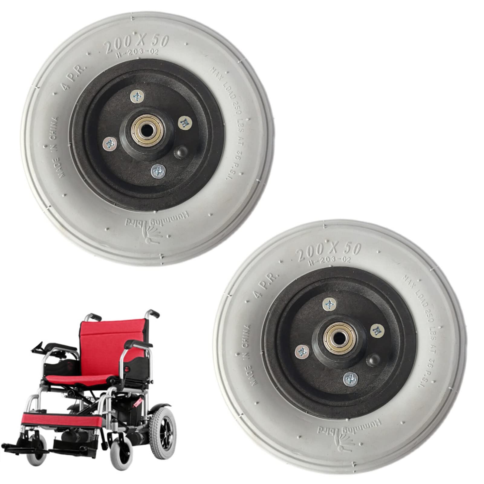Amazon.co.jp: ANSNOW 8インチ X 2インチ (200X50) 電動車椅子フロント
