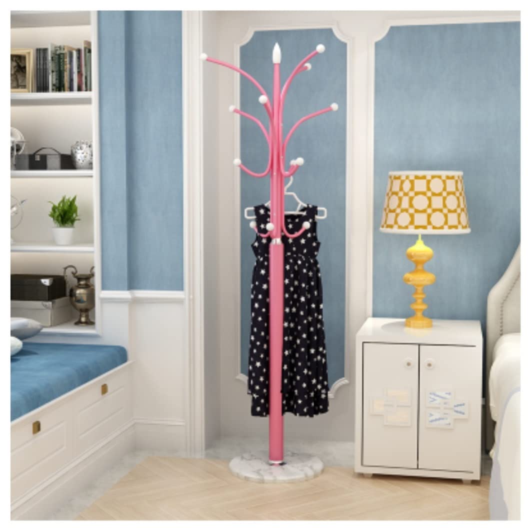 Iwenzhkpa A Iwenzhkp Coat Rack Free Standing Coat Rack Stand Hall Tree Metal Hat Storage With Round Marble Base For Clothes Hats Scarves Freestanding(A)