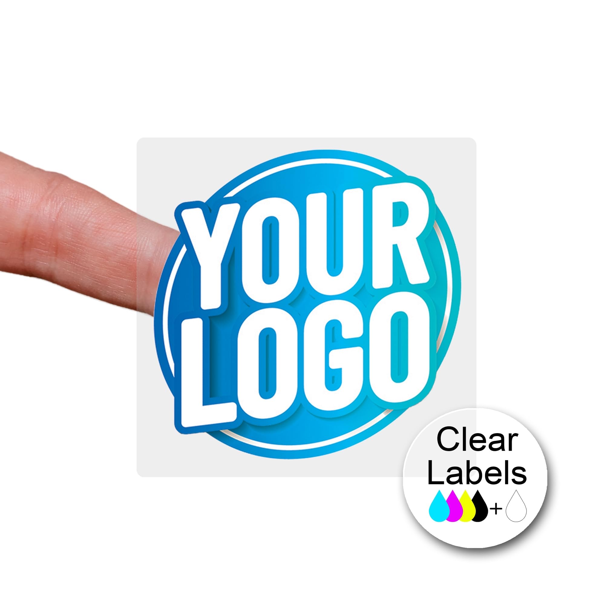 Personalised 80mm Transparent Square Stickers - Custom Business Logo Labels - Square Label Stickers for Company Branding - Packaging - Thank You Seals (Transparent Gloss, 12 Labels (2 Sheets)) — image 1