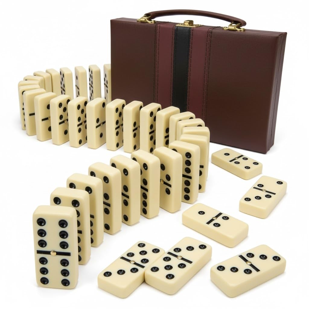 Amazon.com: Playbees Jumbo Double Six Dominoes Set - 28 White