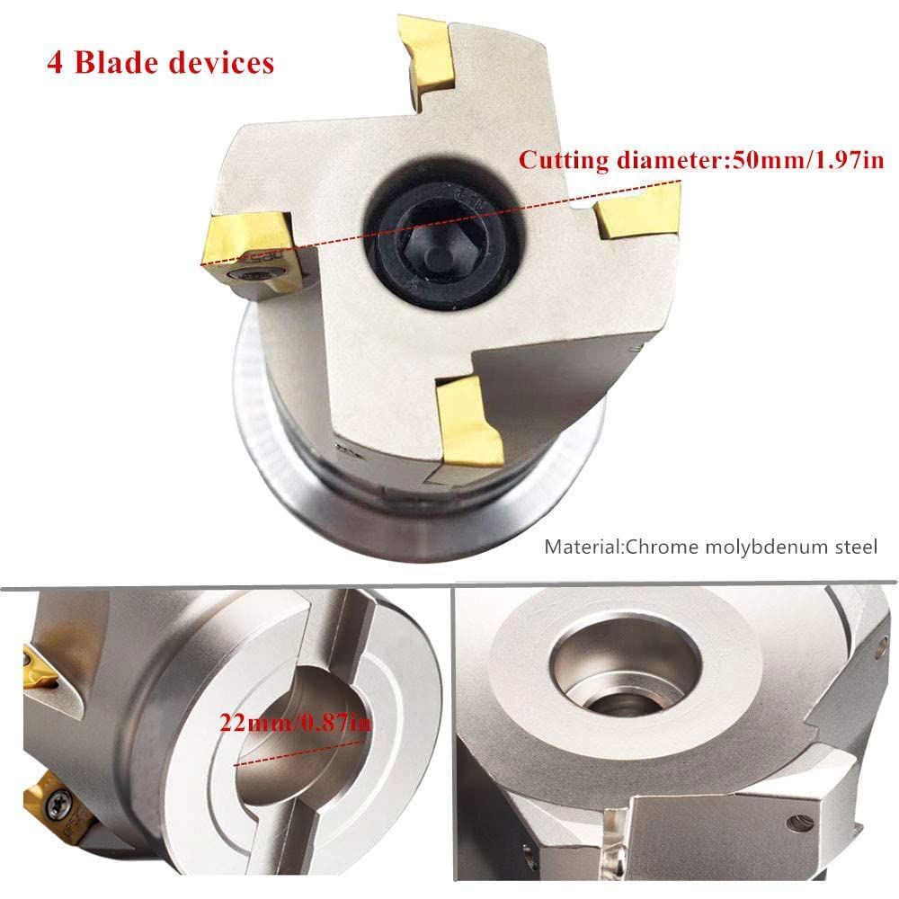 HunrichoPlanfräshalter, 50 mm, 50-22-4T, CNC-Planfräser, Schaftfräser, Schaftfräser mit APMT1604PDER -DP Schaft Planfräser Dorn BAP400R 50-22-4T (BAP400R 50-22-4T + APMT1604PDER gelb)