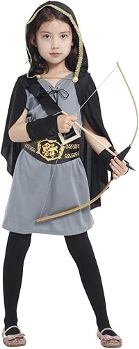 Amazon Sclyx 赤ずきん狩人コスプレ ワンピース 女の子 可愛い 白雪姫狩人コスプレ カリュウドコスプレ ハンターコスプレ 女の子 戦士 コスプレ 女の子 戦士 衣装 ハロウィン ローマ 騎士 剣士 コスチューム 剣士コスプレ キッズ 子供 女の子 ギリシャ 英雄 コス 衣装