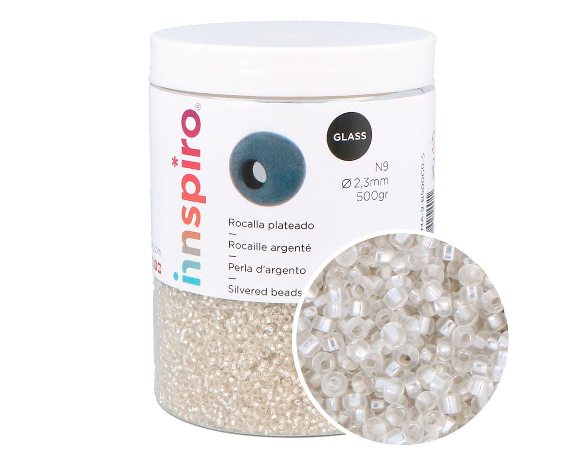 INNSPIRO Silver Silver Round Glass Rock 2.3mm 500g Approx N9
