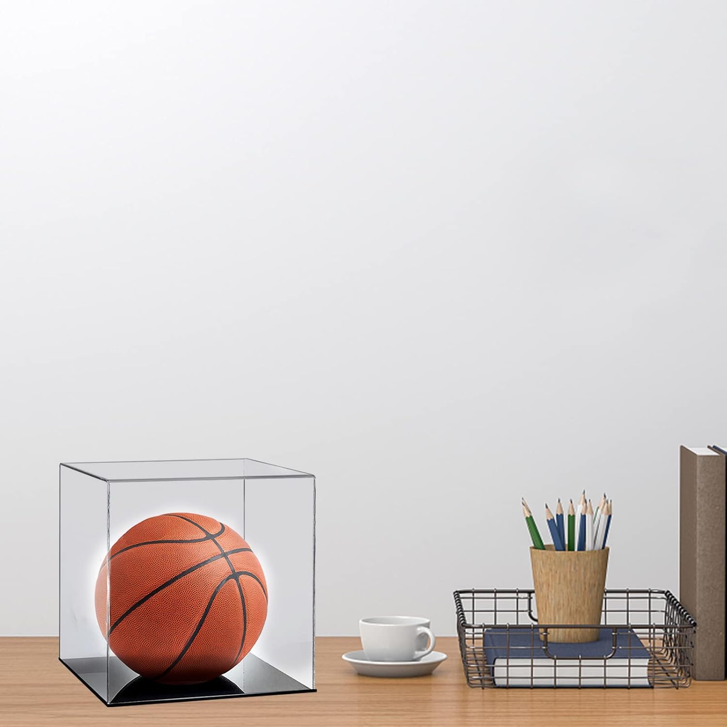 Clear Basketball Display Case Acrylic Box Football Basketball Storage Collectible Sports Memorabilia Holder with Stand : Sports & Outdoors