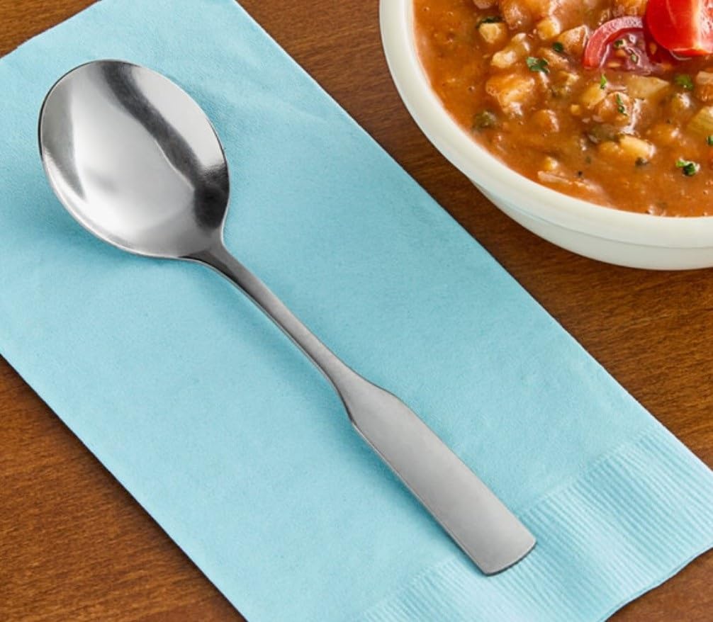 Soro Essentials- Set of 24 Stainless Steel Boston Bouillon Spoon- Serving Utensils Serving Flatware Cutlery Kitchen Tableware Buffet Serving Utensils for Home Kitchen and Restaurant