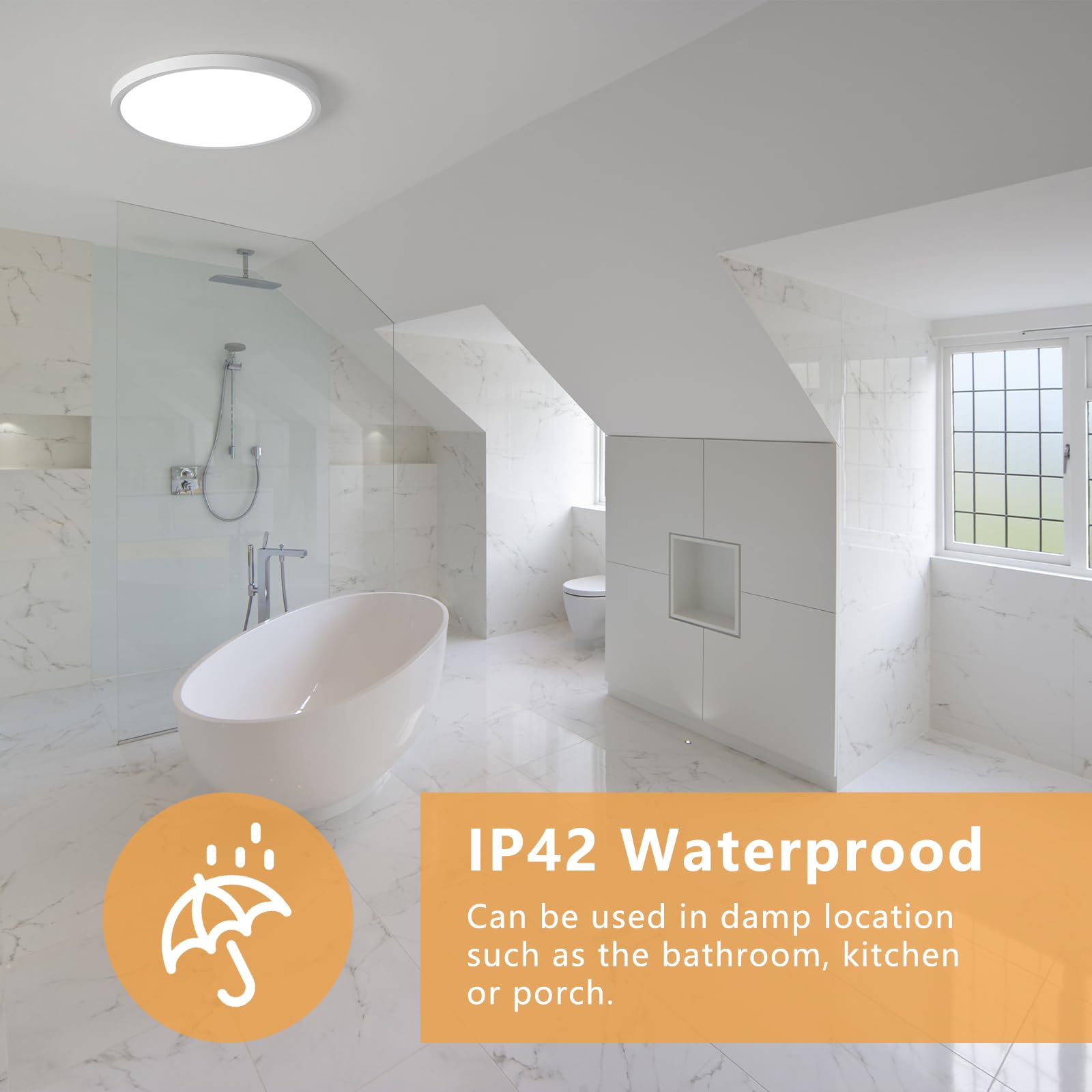 Lámpara de techo LED empotrada de 20 pulgadas, 40 W, 4350 lm, 3000 K/4000 K/6000 K CCT seleccionable, luz de panel plano redondo superdelgado para sala de estar, dormitorio, cocina