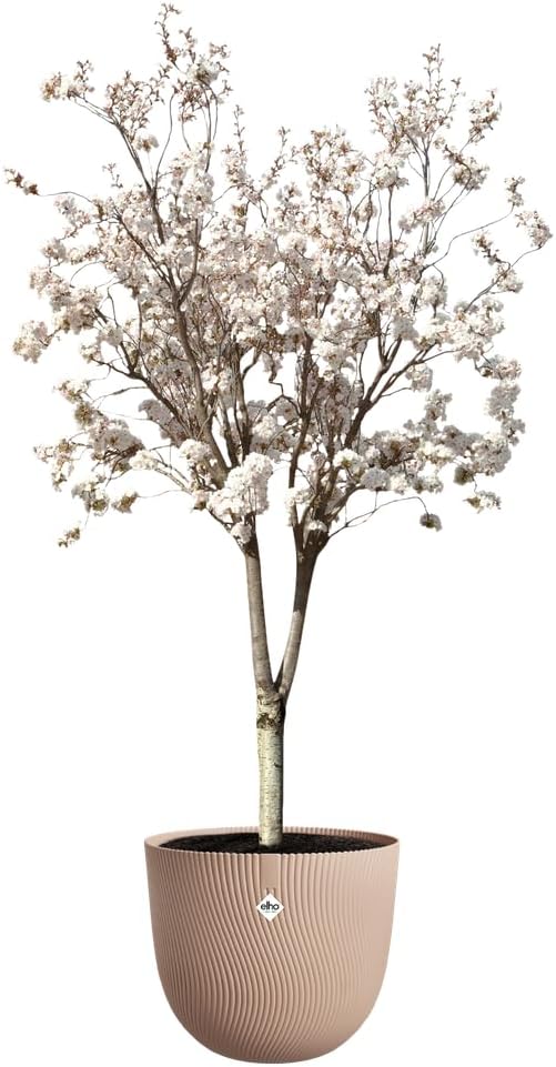 elho Sereh Round 47 - Plant Pot for Indoor & Outdoor - 100% Recycled Plastic - Ø 47.0 x H 40.1 cm - Brown/Cool Clay