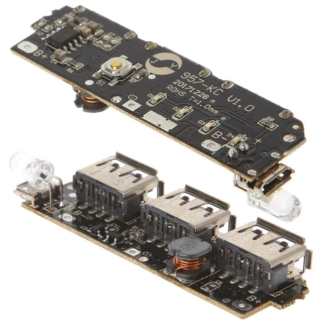 INVENTO 1pcs 5V 1A 1.5A 2A 3 Micro USB Step-Up Power Bank Module Lithium ion Battery Charging Board Boost Converter Usb For DIY Power Bank circuit Charger