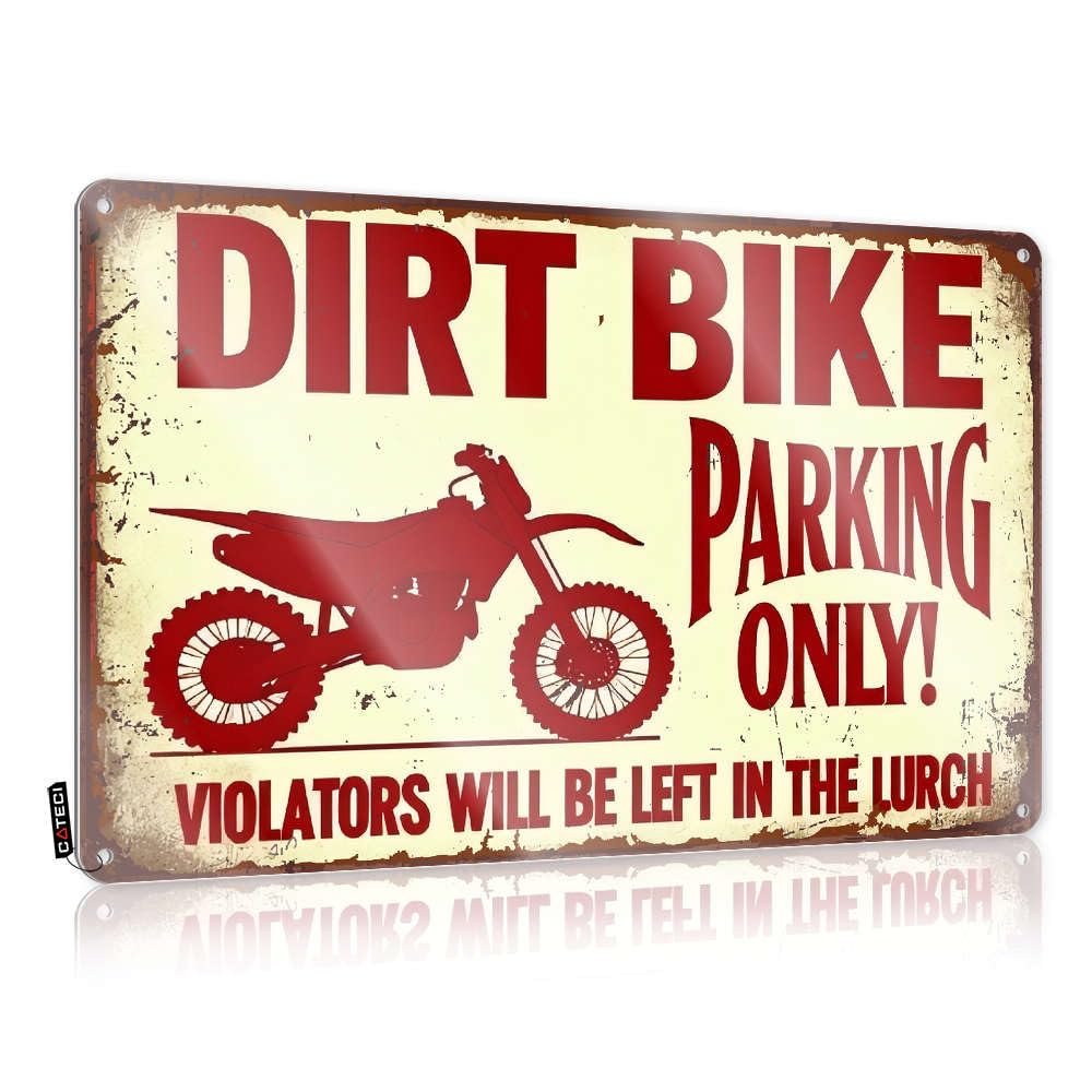 Sujd Colour Shabby Chic Signs, Clock Gift For Wife Dirt Bike Parking Only. | Farmhouse Pool Decor(20X30cm)