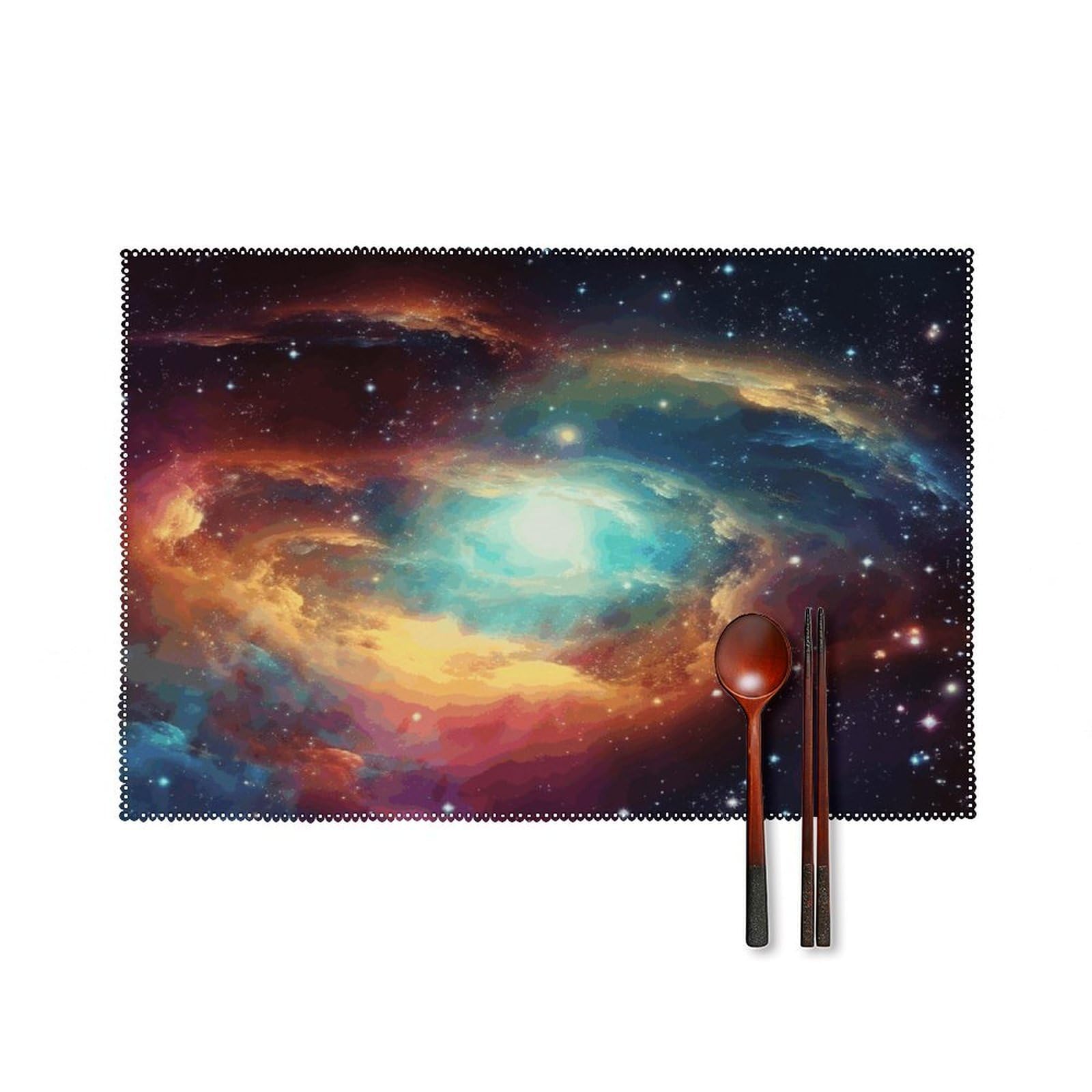 Fekiloot Style Gorgeous Galaxy Placemats Set Of 6,Table Mat