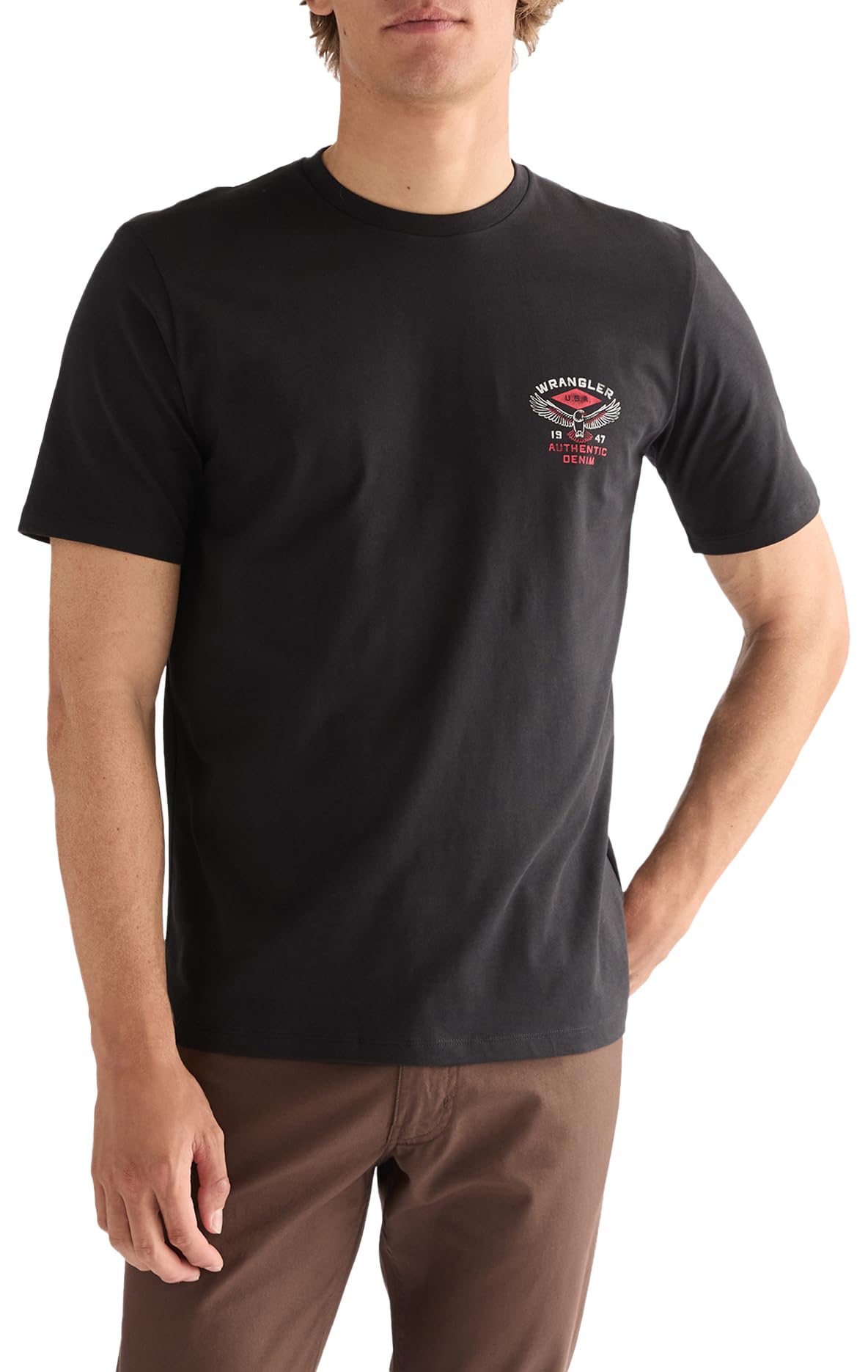 Wrangler Men's Small Americana Tee T-Shirt, Black, 3XL