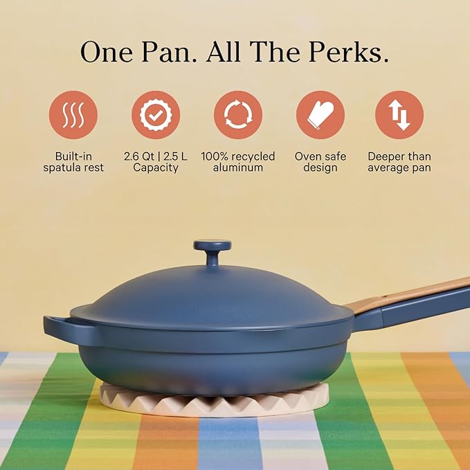 This patented 10-in-1 pan is recognized for its multifunctionality, being capable of performing a variety of cooking tasks such as frying, sautéing, steaming, and more. Its design integrates multiple traditional kitchen utensils into a single piece, making it an excellent choice for those seeking to consolidate their cookware. The Always Pan is suitable for use on all cooktops, including induction, and is safe for oven use up to 232°C (450°F).