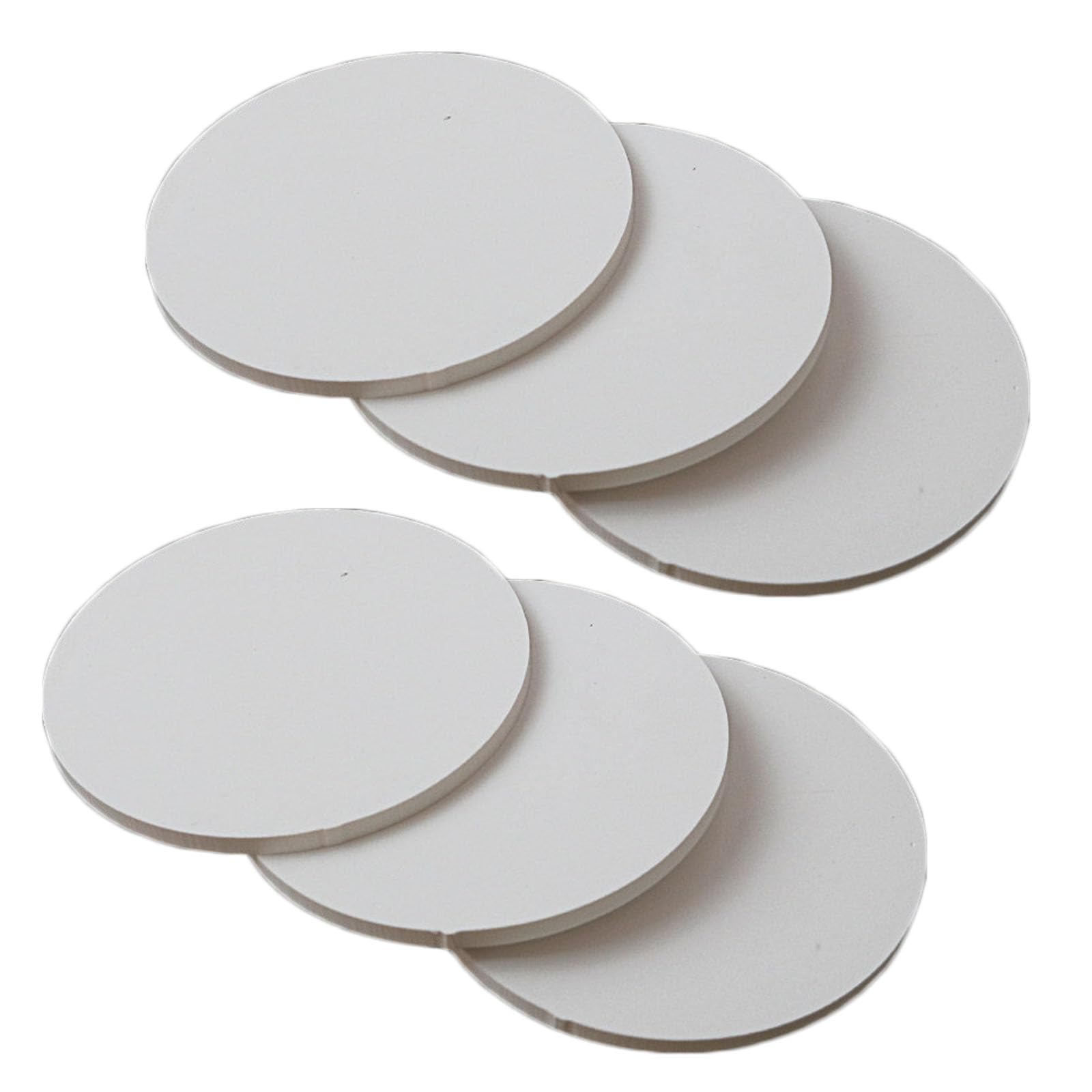 Feuille ronde ABS blanche de 6 pièces, diamètre 80Mm, épaisseur 1-5Mm, adaptée aux projets bricolage, modélisme et structurels(Thickness 5mm)