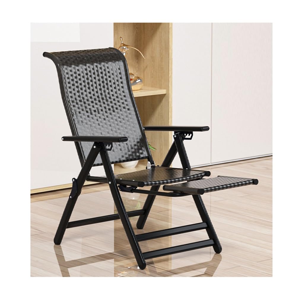 Chaise inclinable pour piscine et plage DKSNAJ en rotin avec oreiller confort