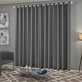 Cortina Blackout/Blecaute Quarto/Sala em Tecido 3,00m x 2,50m com Ilhós Cromado Solaris - Chumbo
