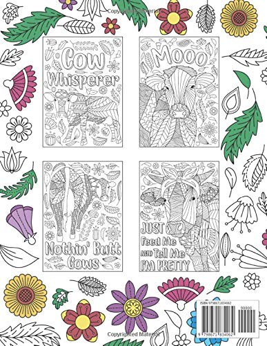 Cow Coloring book: An Adult Coloring Book with Cow Humor Lover Funny Quotes, Best Gift for Cow Owner Farmer, Dairy Farmer, Cow Lover image 2