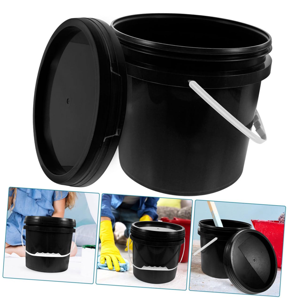 DOITOOL Cubo De Plástico para Pintura Contenedor Sellado Almacenamiento De Pintura Al Óleo con Asa