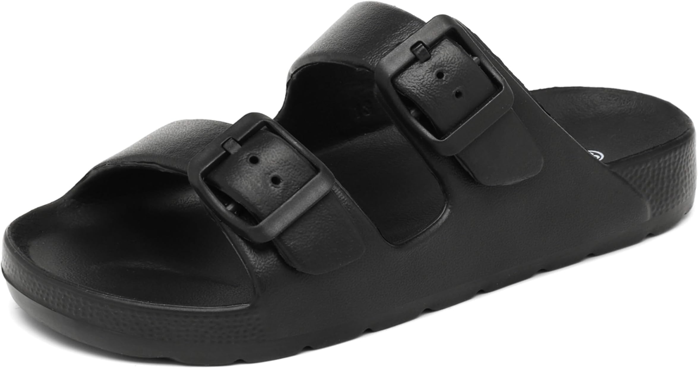 Boys Girls Double Buckle Slide Sandals Comfort Beach Pool Shower Slippers Adjustable Indoor Outdoor Little Kid/Big Kid