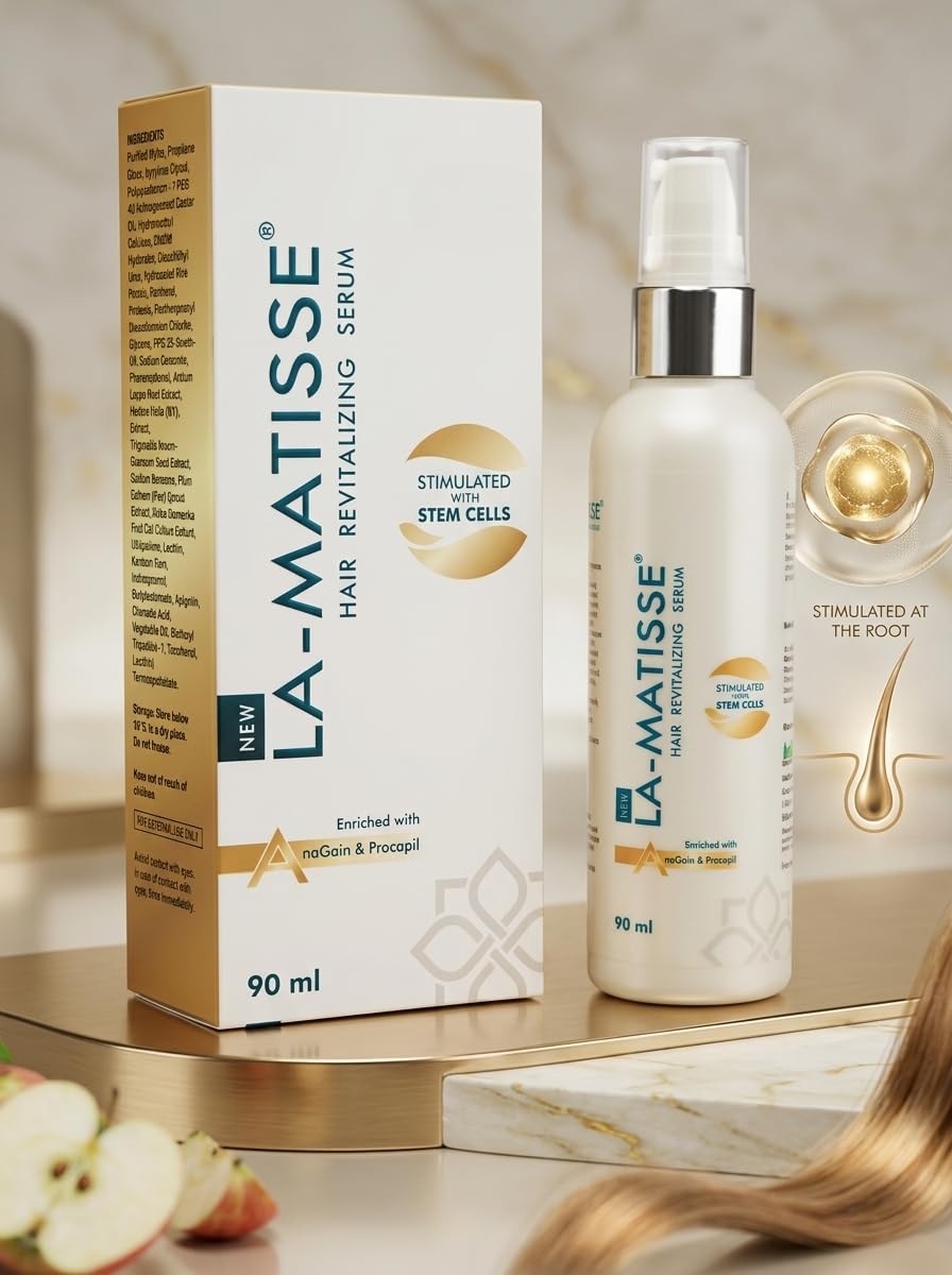 La-Matisse Hair Revitalizing Serum for Hair Growth – Reduces Hair Fall, Boosts Volume & Strength – Non-Greasy Hair Serum for Women & Men – With Biotin, Caffeine & Peptides – 90ml-image-20