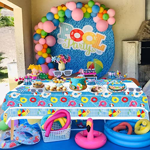 Hegbolke Beach Ball Birthday Party Supplies Serve 20-81Pcs Plates Napkins Tablecloth Forks Set For Hawaiian Aloha Luau Beach Pool Barbecue Party Beach Ball Happy Birthday Party Favor Supplies thumb #4