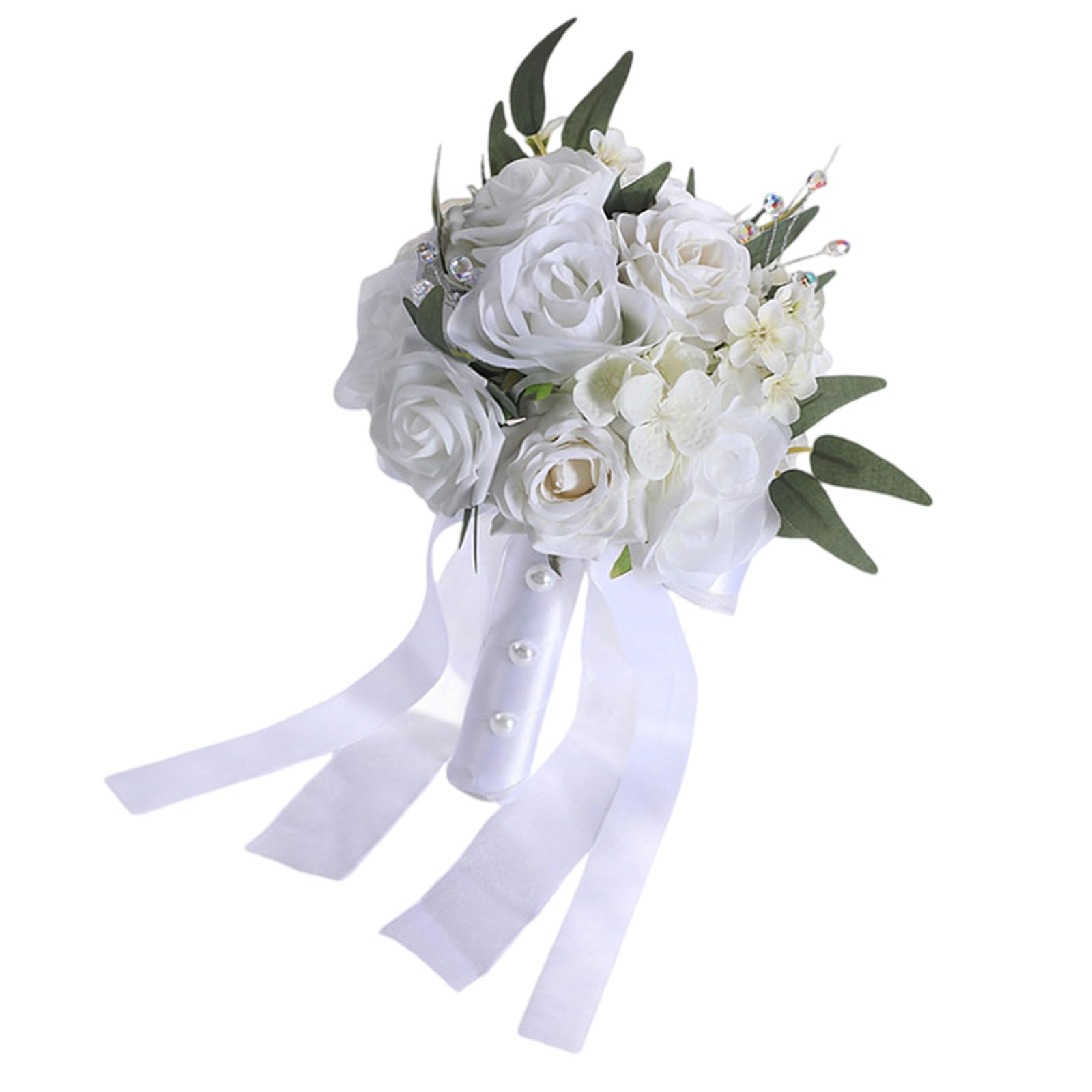 JSGHGDF Rose Bridal Bouquet Centerpiece Flower Arrangement Handheld Flower for Wedding Party Photography Decoration Artificial Wedding Bouquet