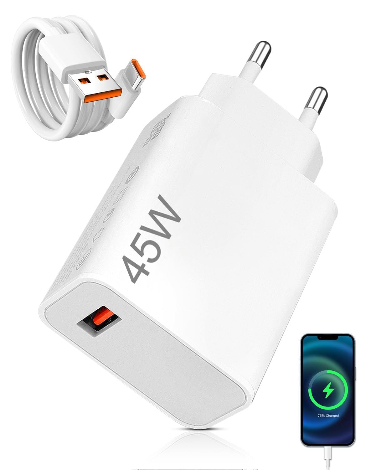 Chargeur Secteur Et Câble USB C Pour Xiaomi Redmi Note 9 Pro/8 Pro 8T/7