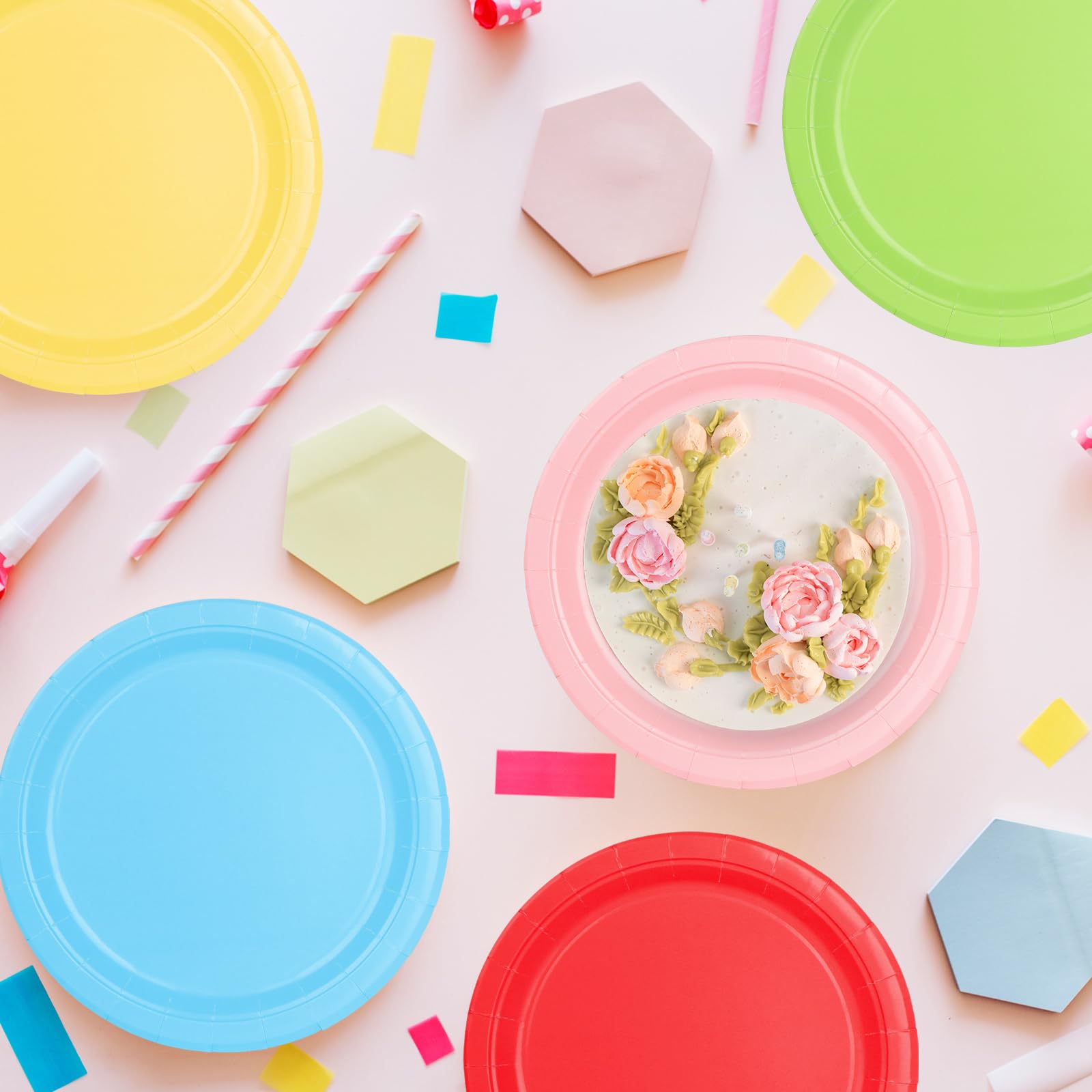 Platos De Papel Rústicos BAIFULAI - 50 Unidades, 23 Cm, Diseño Madera, Para Fiestas, Barbacoas, Cumpleaños Y Picnics