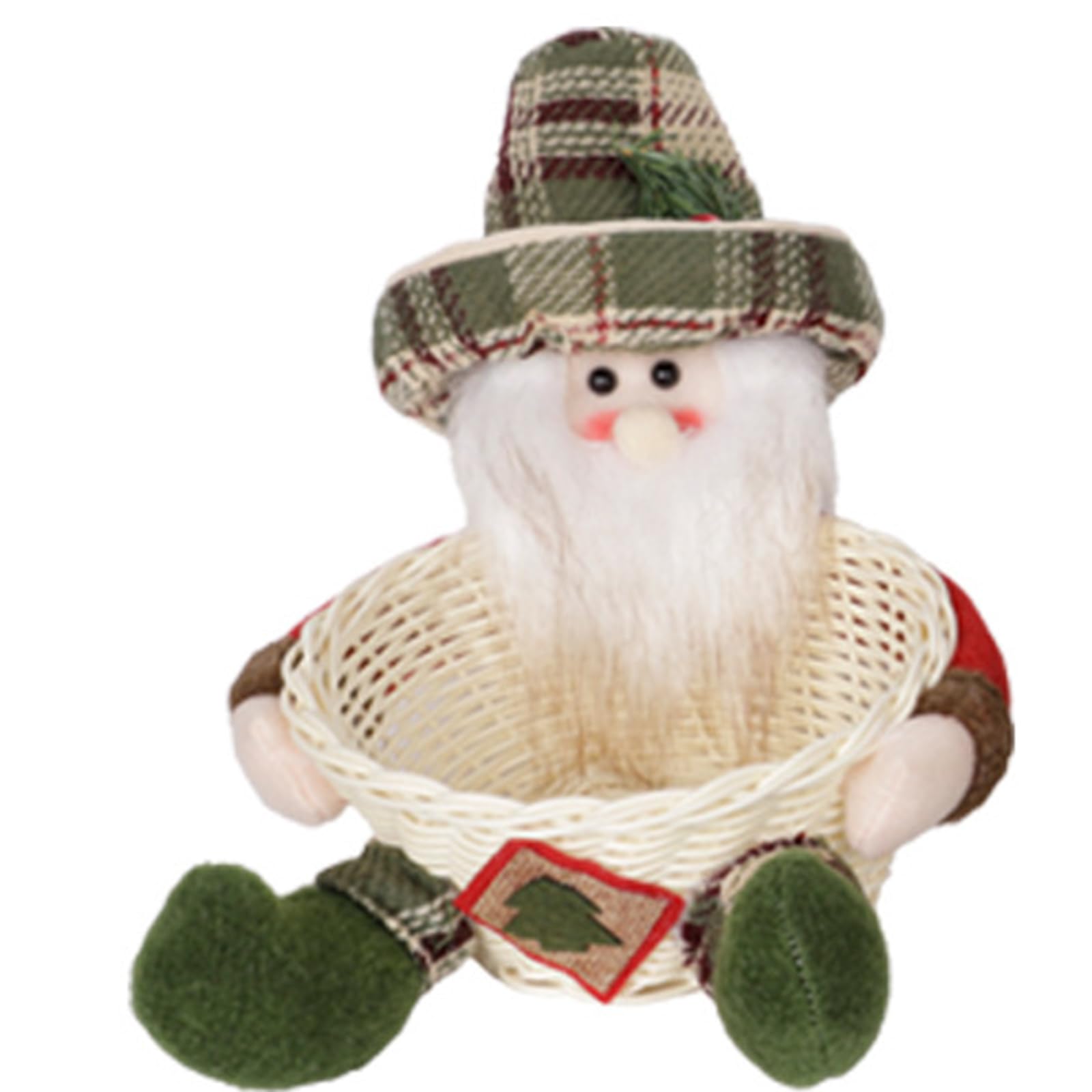 Nucelit User Friendly Holiday Decorative Basket Santa Themed Homes Storage Solution Fabric Candy Container for Festival Season Festival Fabric Storage Basket