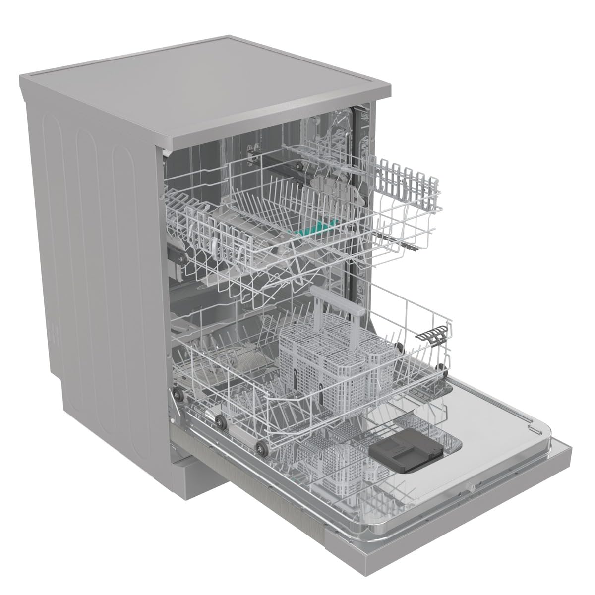 Gorenje GS642E90X - Lavavajillas de pie (60 cm, 13 coberturas, total AquaStop, protección completa contra desbordamiento, programa de higiene, función SpeedWash, autolimpieza, cesta para cubiertos