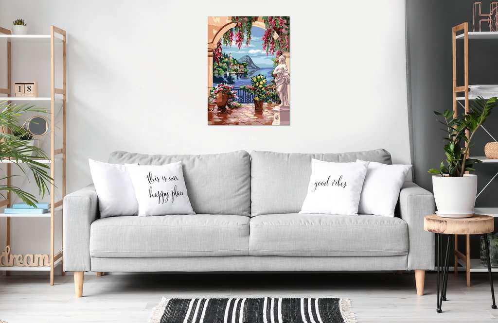 Ravensburger CreArt 25963 - Lac Majeur - Peinture par numéro d'adultes, Set de Peinture à Faire soi-même avec Pinceau et peintures acryliques, Cadeau pour Femmes et Hommes, Peinture pour Adultes