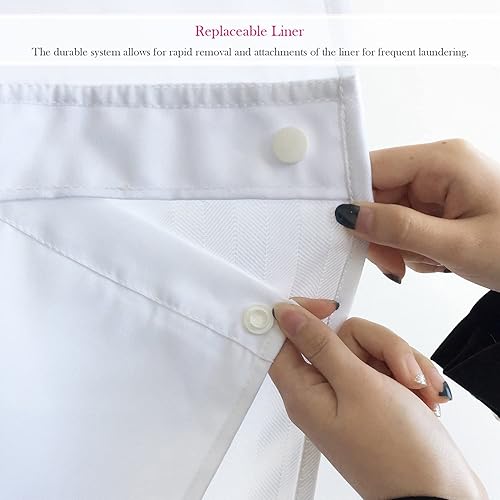 Miniatura 7 de FBTS Basic Cortinas de ducha sin ganchos con forro de 71 x 77 pulgadas, cortinas de ducha de tela de dos capas para baño, forro reemplazable,