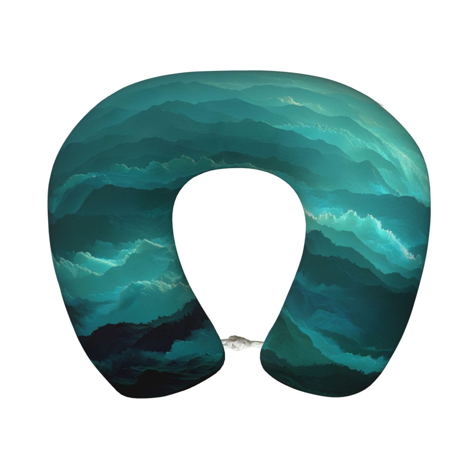 BOAIHH Green Mountains Memory Foam Travel Pillow for Soft Comfort Fits Snugly for Naps Office, and Airplane Use