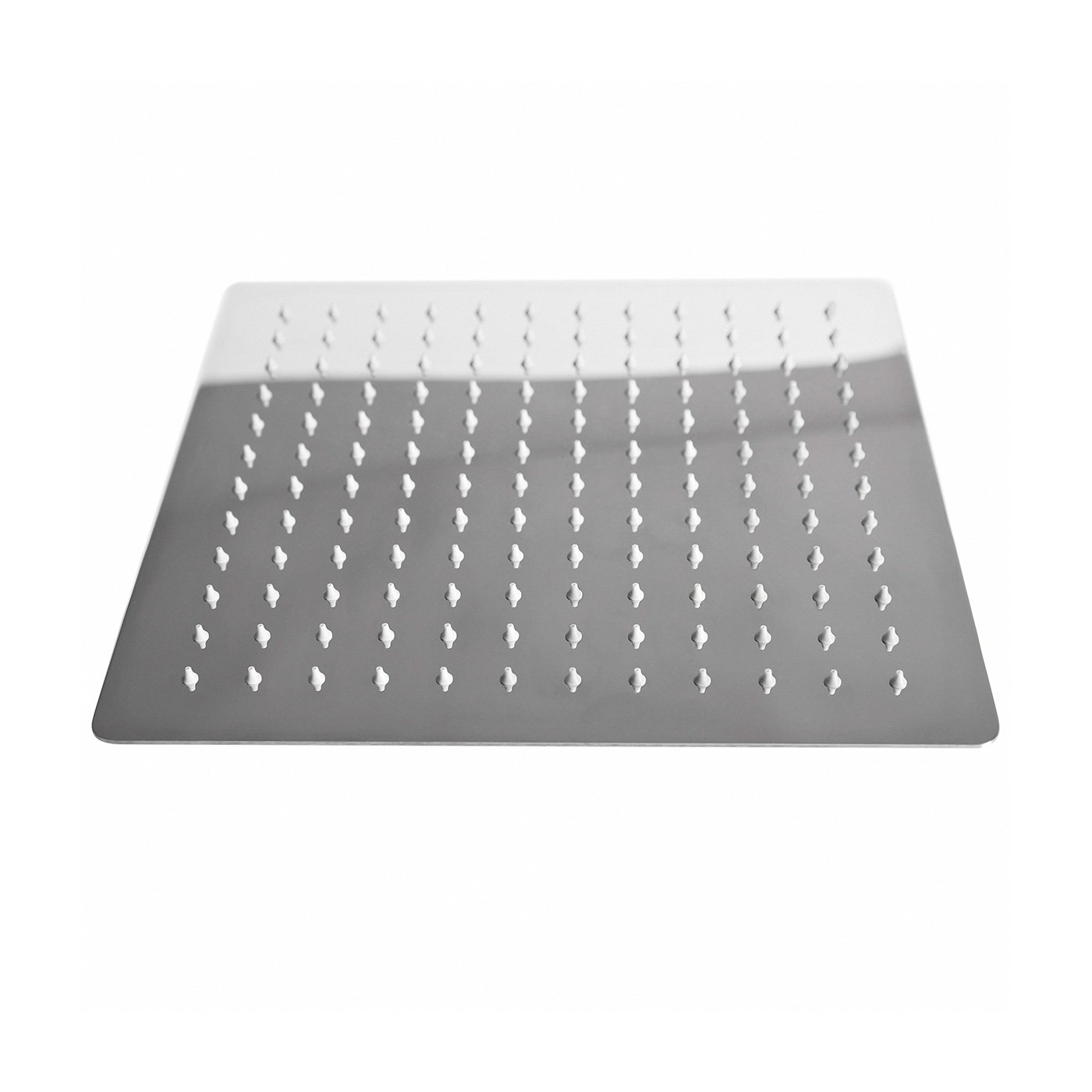 iBathUK 12 Inch Square Fixed Rainfall Shower Head Easy Clean Stainless Steel Swivel Joint