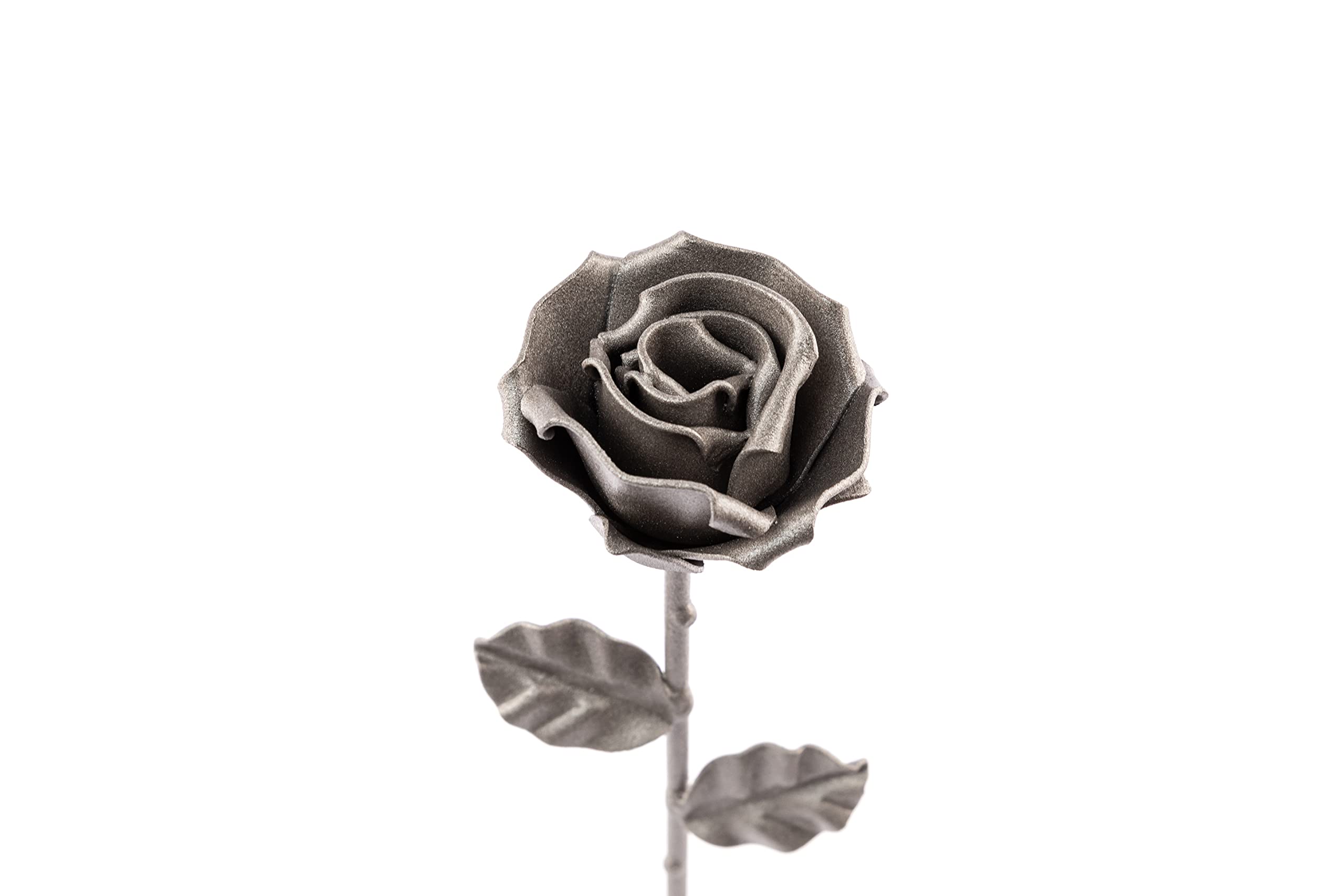 Forging Art Bcn® Rosa Eterna in Ferro Forgiato a Mano - Regalo di San Valentino, Festa della mamma, 6° anniversario di matrimonio, Nozze di Ferro (Grigio)