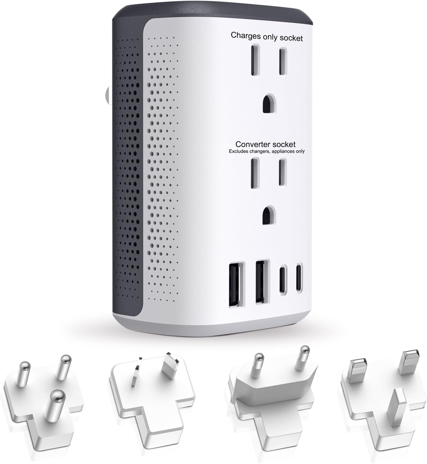 Voltage Converter Us to Europe, 220v to 110v Power Combo, Transformer for Curly Hair Dryer, European Plug Converter 2300w Travel Adapter Worldwide, Step Down European Converter.
