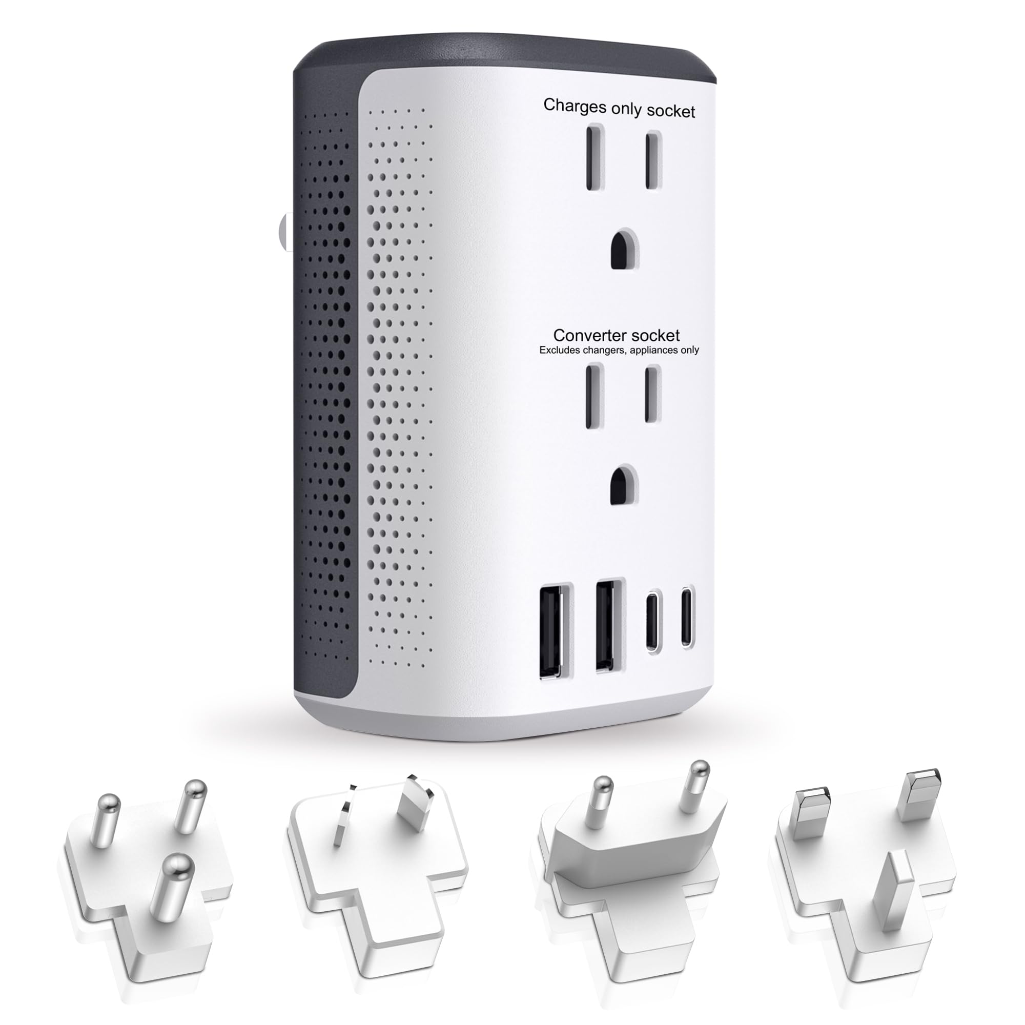 Voltage Converter Us to Europe, 220v to 110v Power Combo, Transformer for Curly Hair Dryer, European Plug Converter 2300w Travel Adapter Worldwide, Step Down European Converter.