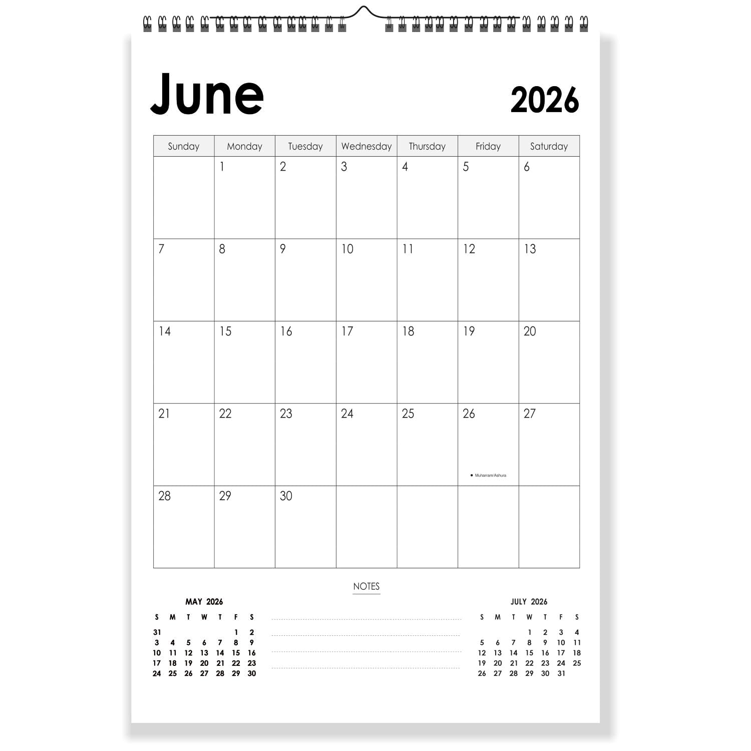 Zoozoartz 2026-2027 Academic Wall Calendar | June 2026 to May 2027 Monthly Hanging Planner | Large 30 x 45 cm Calendar with Premium 130 GSM Thick Paper for Home, School & Office Use-image-29