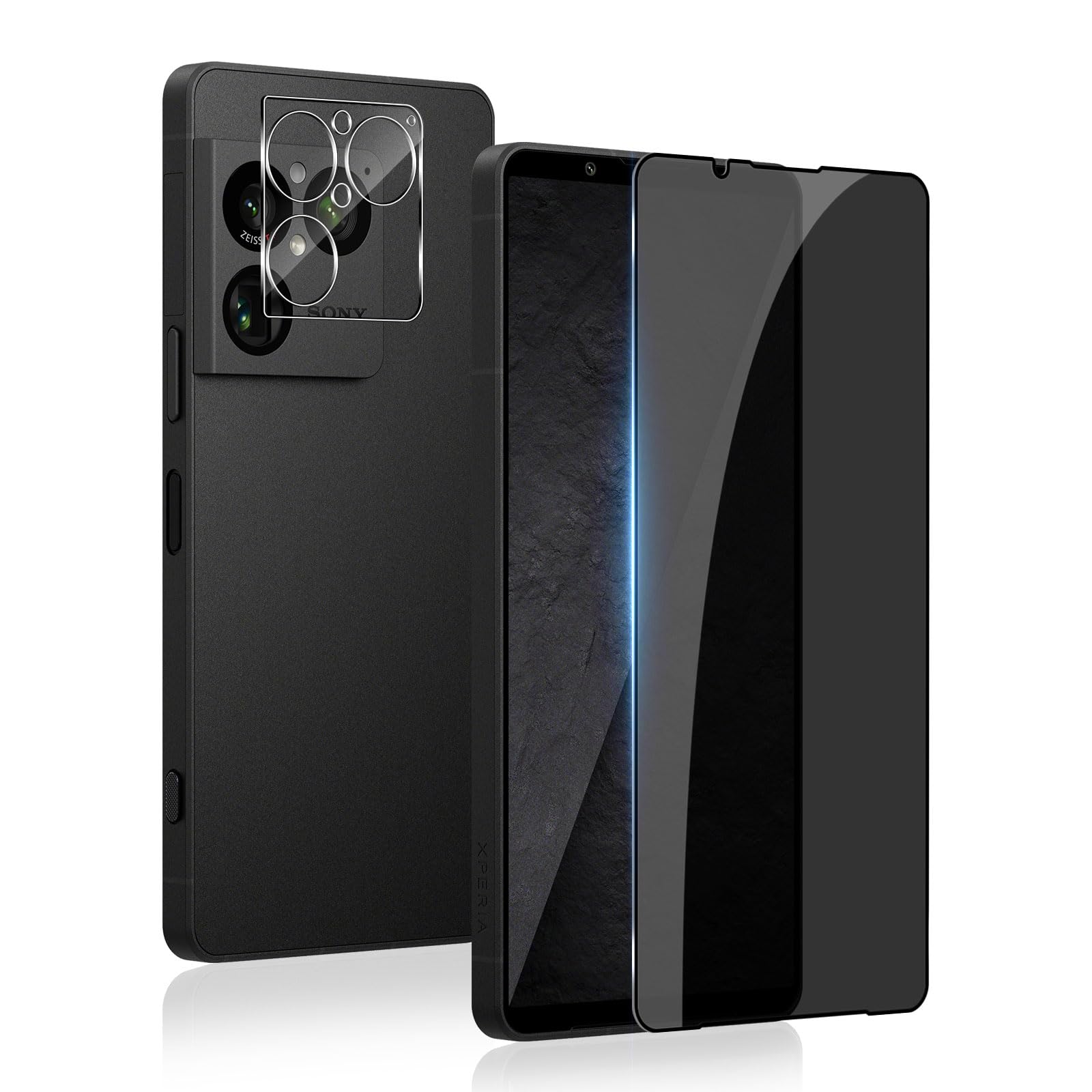 【覗き見防止】For Sony Xperia 1 VIII ガラスフィルム(1枚)+カメラフィルム(1枚) AUDASO Sony Xperia 1 VIII 対応 保護フィルム のぞき見防止 さらさら 横から見えない 高感度 9H 指紋防止 気泡レス 高透過率 飛散防止自動吸着 超高質感