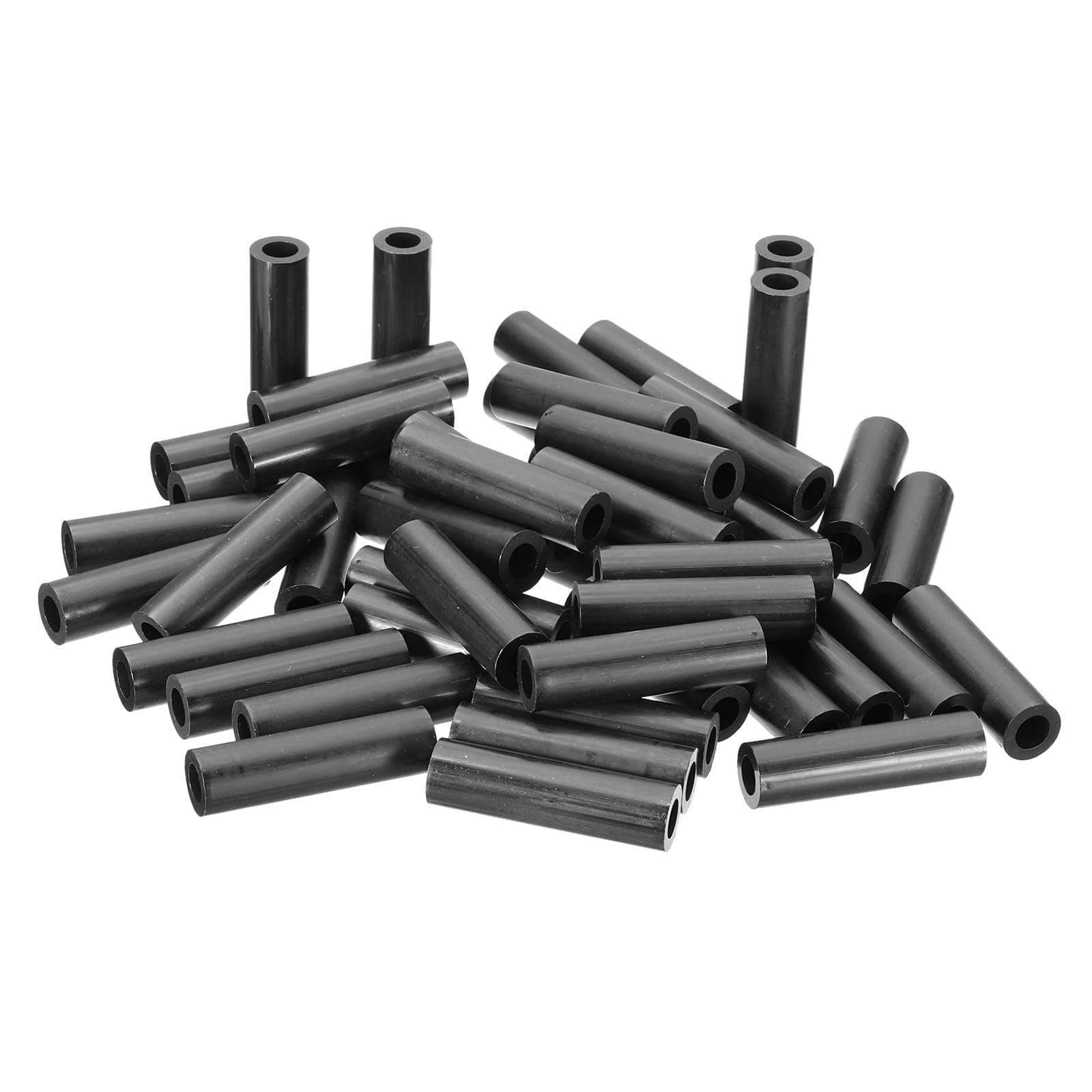 PATIKIL 50Pcs M8 ABS Spacers 5/16" ID x 9/16" OD x 2" L Plastic Round Spacer Washers Black Standoff Nut Unthreaded for M8 or 5/16 inch Screws Bolts Electrical Outlet