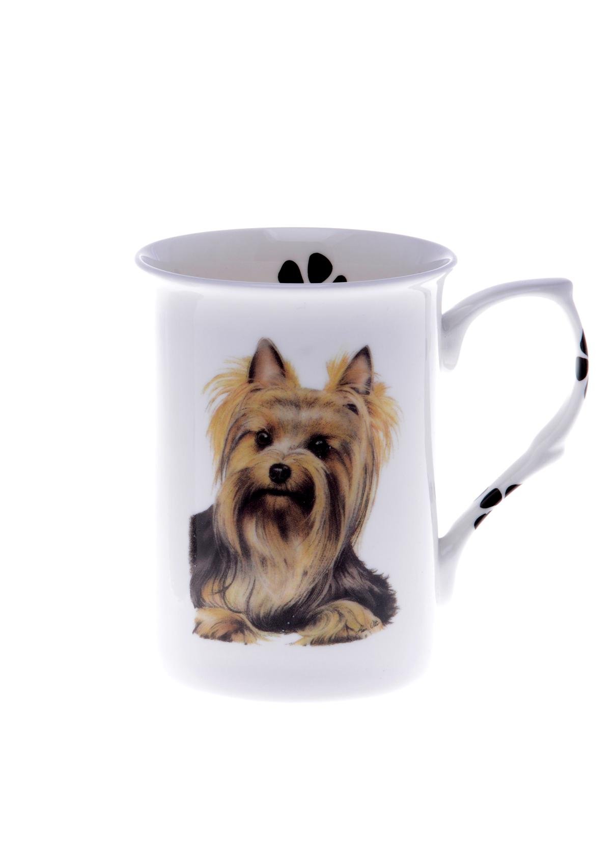 (BB62) SINGLE BONE CHINA BEAKER/ MUG/CUP YORKSHIRE TERRIER, Hand decorated Kirsty Jayne China