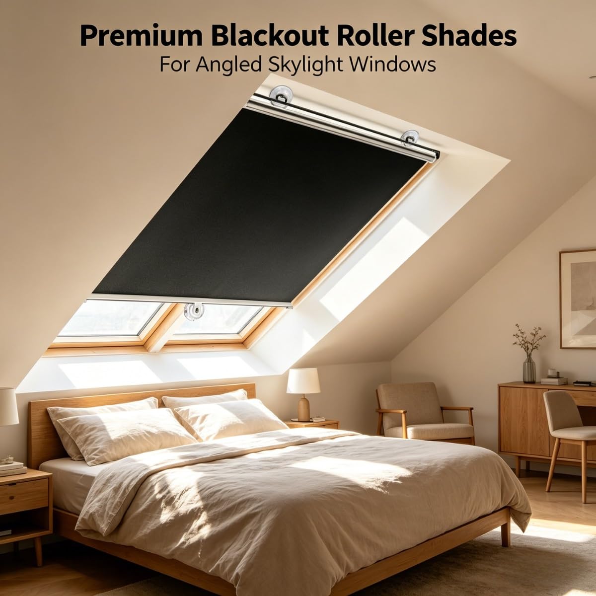 Tenda Avvolgibile Senza Foratura Oscurante, Tenda Avvolgibile Senza Foratura con Ventose, Isolamento Termico e Protezione UV, Parasole Retrattile per Finestre, Portiere e Auto(Black,W75*H195cm)